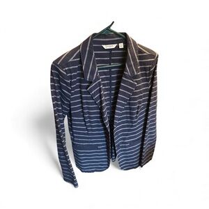 Liz Claiborne|Navy and White Striped|Blazer|Jacket|Size 10 Ladies|97%Cotton